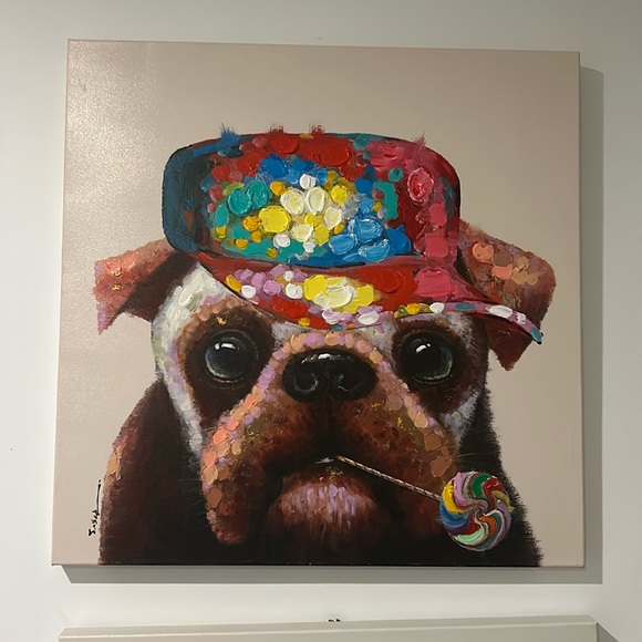 Two dog paintings each size 22 by 30 each in great and untouched condition